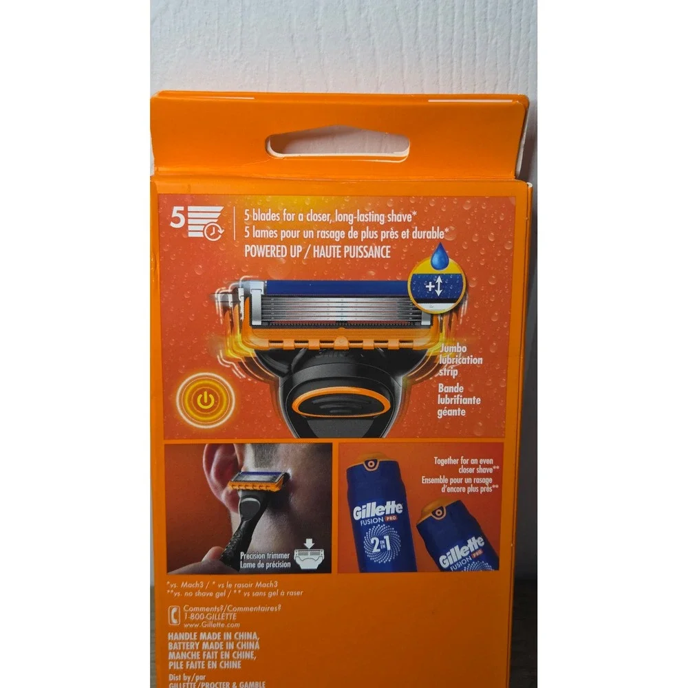 Gillette Fusion5 Power Mens Razor Set 1 Handle 2 Cartridges 1 Battery New